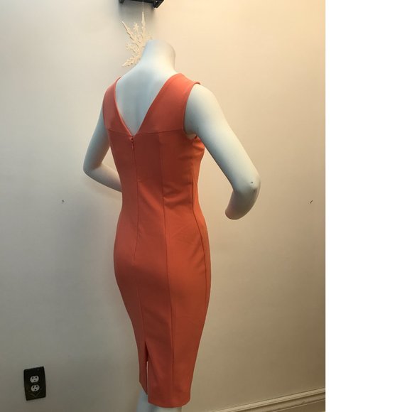 Le Chateau PLUS SIZE Corral Salmon Pink Peach Bodycon Knee Formal Dress Wedding - Picture 1 of 7